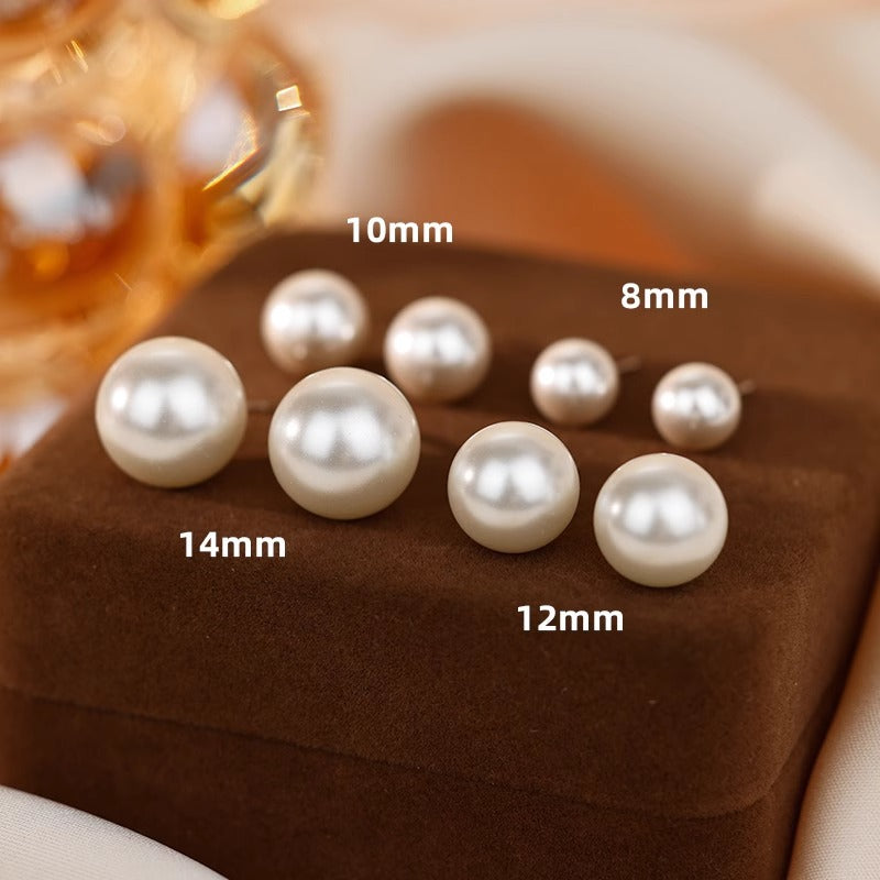 1 Pair Elegant Geometric Artificial Pearl Women's Ear Studs