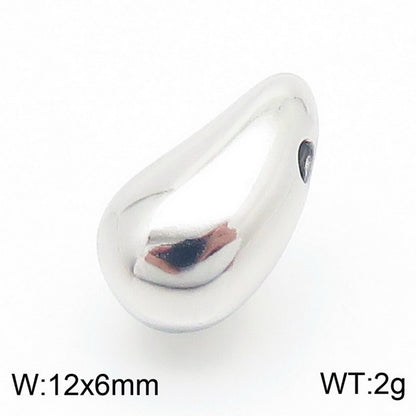 1 Pair Simple Style Water Droplets Plating Stainless Steel Earrings