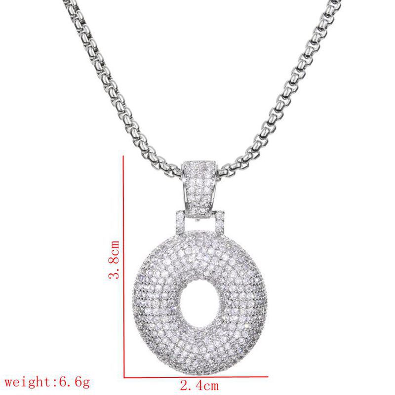 Lady Letter Copper Plating Inlay Zircon White Gold Plated Necklace