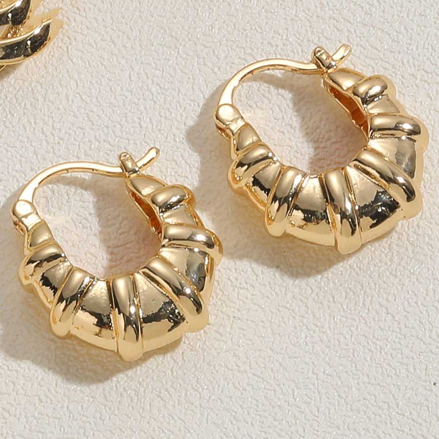 1 Pair Simple Style Twist Plating Copper 14k Gold Plated Hoop Earrings Drop Earrings