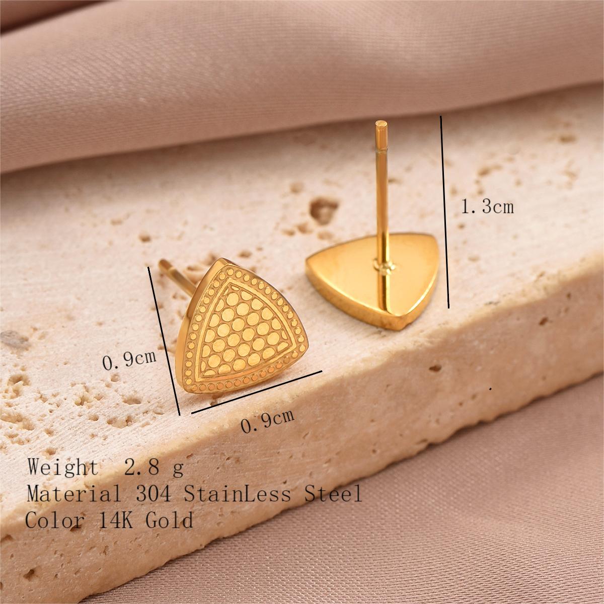 1 Pair Simple Style Hexagon Cross Crown Plating Stainless Steel 14k Gold Plated Ear Studs