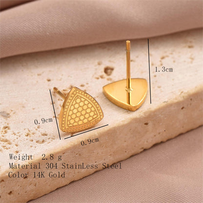 1 Pair Simple Style Hexagon Cross Crown Plating Stainless Steel 14k Gold Plated Ear Studs