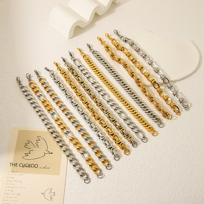 Hip-hop Geometric Stainless Steel Handmade Plating Chain 24k Gold Plated Men's Bracelets