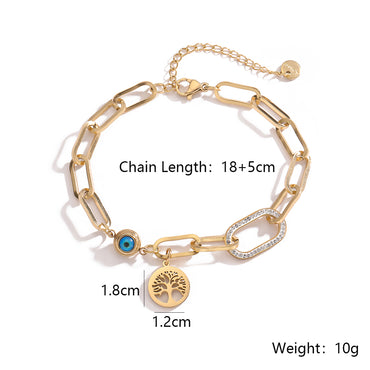 Simple Style Heart Shape Titanium Steel Plating Inlay Zircon 18k Gold Plated Bracelets