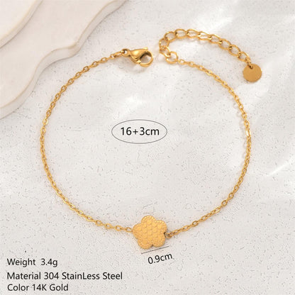 Simple Style Classic Style Cross Heart Shape Crown Stainless Steel Plating 14k Gold Plated Bracelets