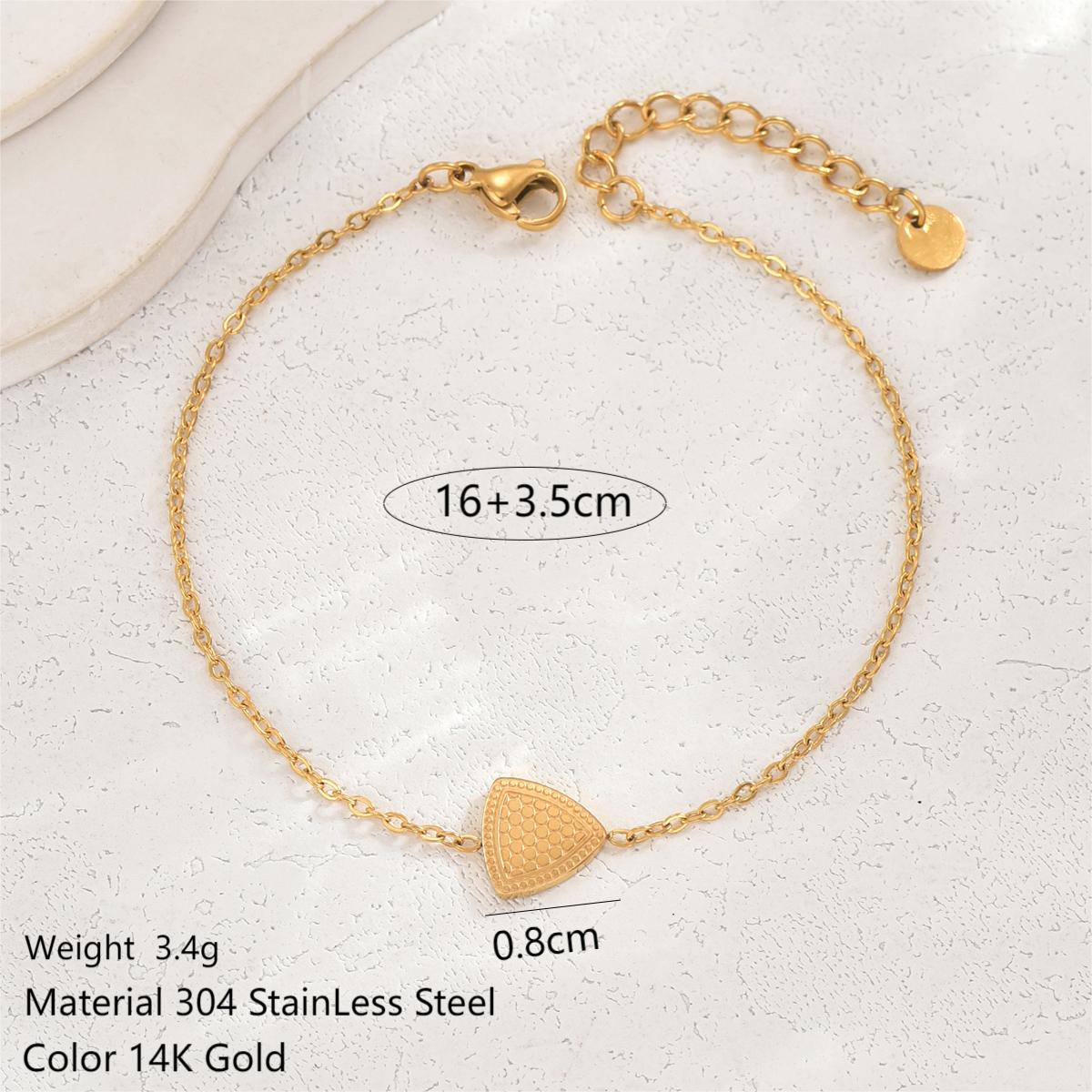 Simple Style Classic Style Cross Heart Shape Crown Stainless Steel Plating 14k Gold Plated Bracelets