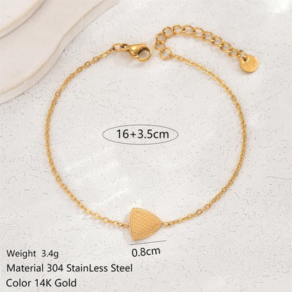 Simple Style Classic Style Cross Heart Shape Crown Stainless Steel Plating 14k Gold Plated Bracelets