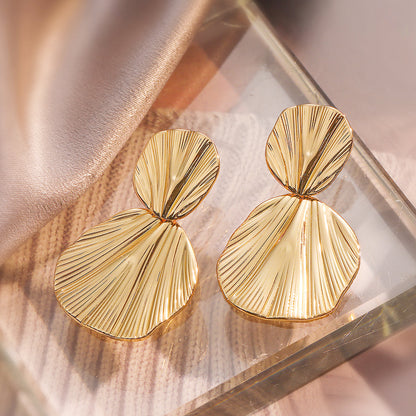 1 Pair Simple Style Commute Geometric Plating Copper 18k Gold Plated Drop Earrings