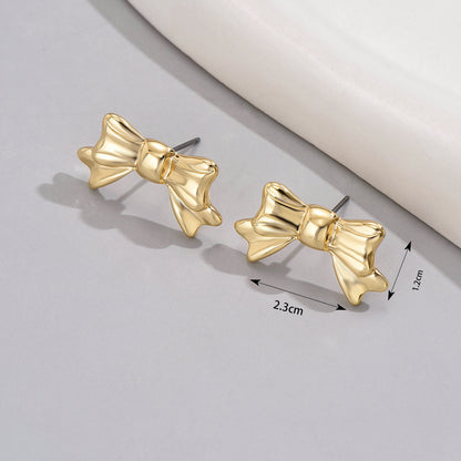 1 Pair Simple Style Insect Bow Knot Pearl Inlay Alloy Zinc Rhinestones Drop Earrings Ear Studs