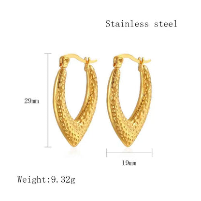 1 Pair Streetwear C Shape Heart Shape Plating Stainless Steel 18k Gold Plated Earrings