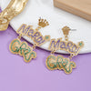 1 Pair Hip-hop Vintage Style Letter Mask Polishing Epoxy Plating Alloy Gold Plated Drop Earrings