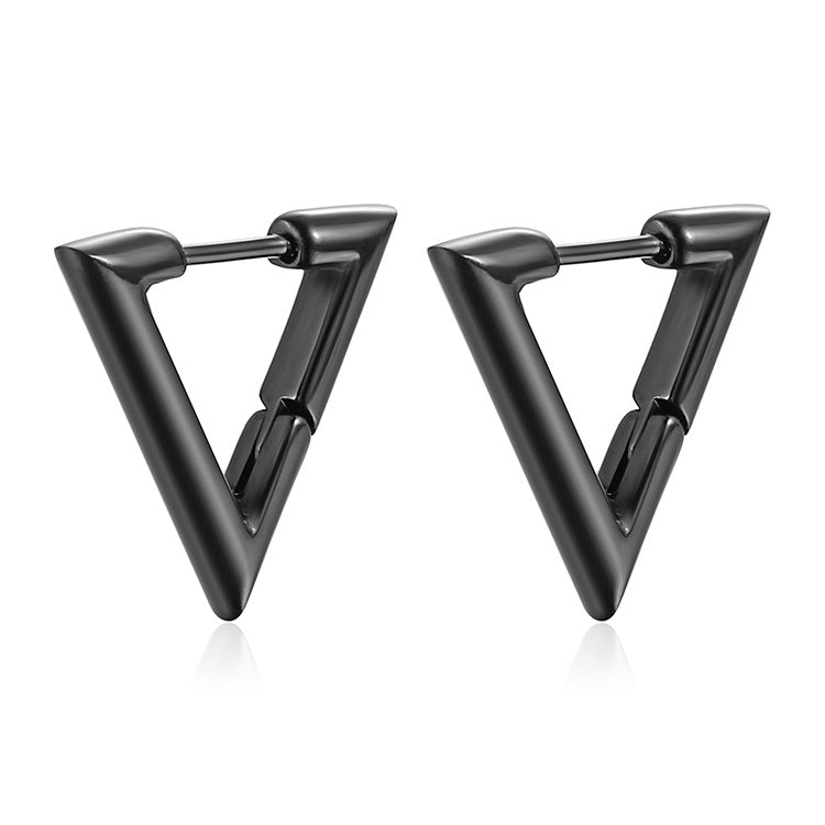 1 Pair Simple Style Triangle Plating Stainless Steel Earrings