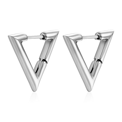 1 Pair Simple Style Triangle Plating Stainless Steel Earrings