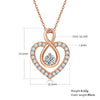 Elegant Heart Shape Sterling Silver Moissanite Rose Gold Plated Silver Plated Pendant Necklace