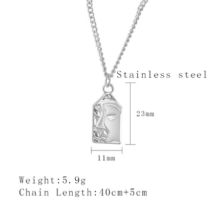 Casual Simple Style Human Face Abstract Stainless Steel Plating 18k Gold Plated Pendant Necklace