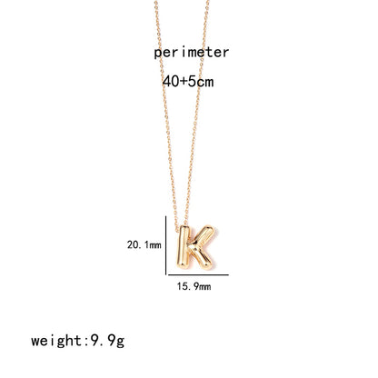 Ig Style Simple Style Letter Stainless Steel Copper Polishing Plating 18k Gold Plated Pendant Necklace