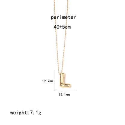 Ig Style Simple Style Letter Stainless Steel Copper Polishing Plating 18k Gold Plated Pendant Necklace