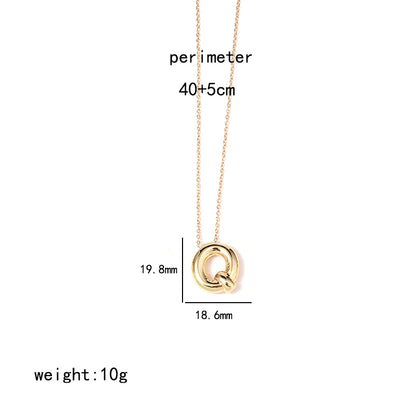 Ig Style Simple Style Letter Stainless Steel Copper Polishing Plating 18k Gold Plated Pendant Necklace