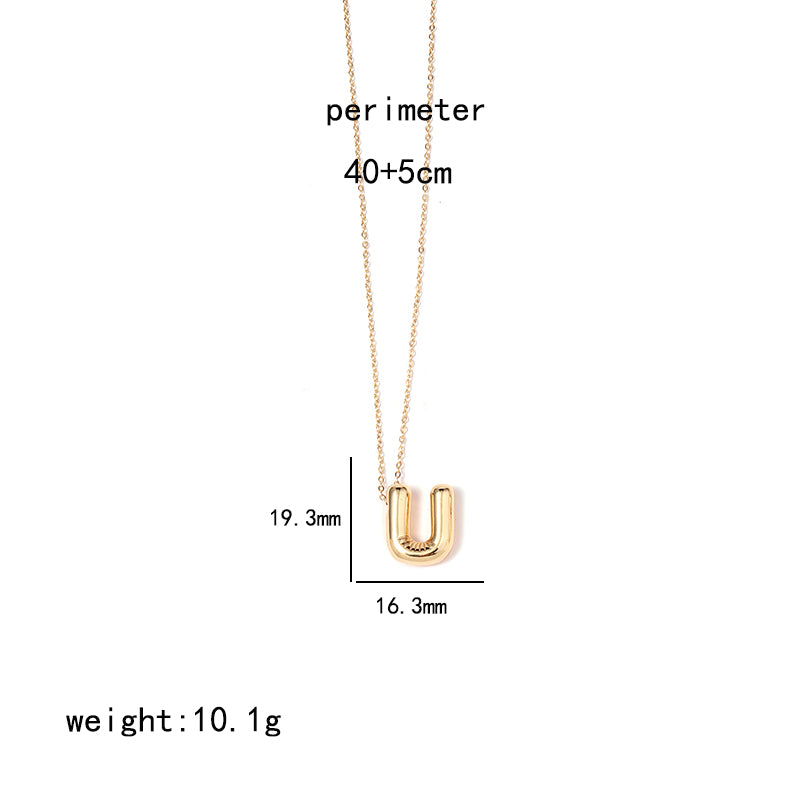 Ig Style Simple Style Letter Stainless Steel Copper Polishing Plating 18k Gold Plated Pendant Necklace