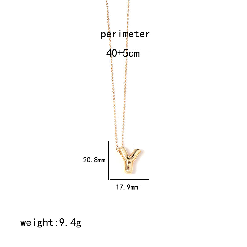 Ig Style Simple Style Letter Stainless Steel Copper Polishing Plating 18k Gold Plated Pendant Necklace