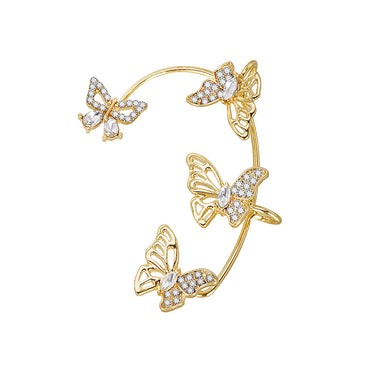 1 Piece Ig Style Elegant Butterfly Hollow Out Alloy Rhinestones Ear Cuffs