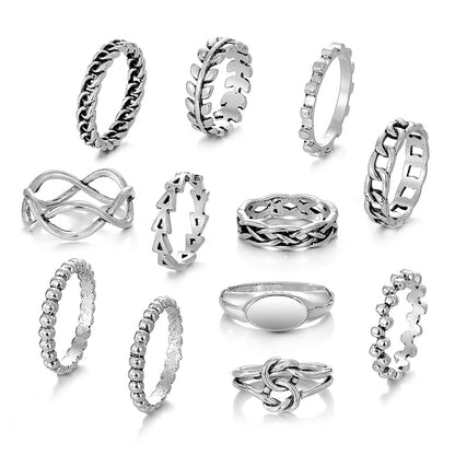 Ig Style Elegant Vintage Style Geometric Alloy Hollow Out Silver Plated Women's Rings