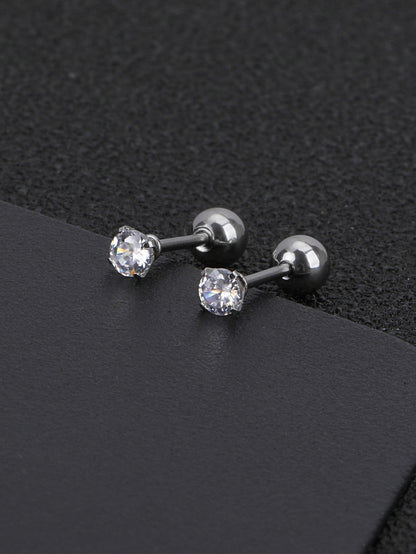 1 Pair Simple Style Geometric Titanium Steel Ear Studs