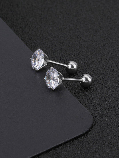 1 Pair Simple Style Geometric Titanium Steel Ear Studs