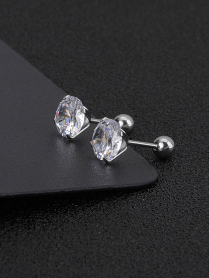 1 Pair Simple Style Geometric Titanium Steel Ear Studs