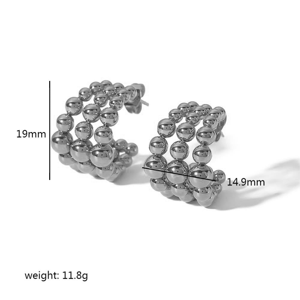 1 Pair Simple Style C Shape Plating Stainless Steel Ear Studs