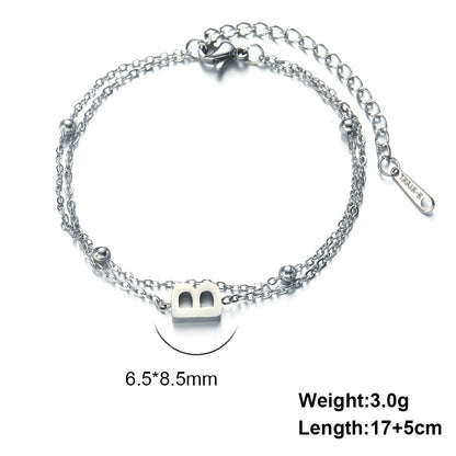 Simple Style Letter Stainless Steel Plating Bracelets