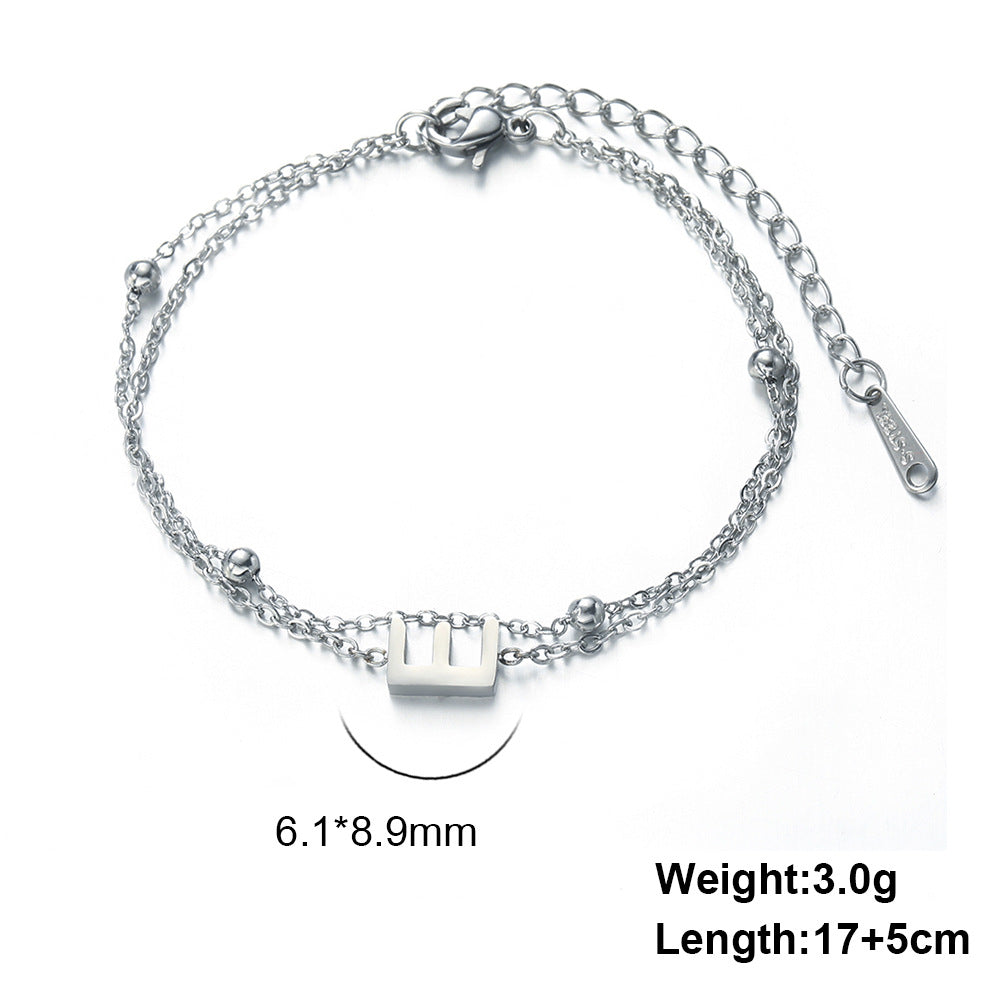 Simple Style Letter Stainless Steel Plating Bracelets