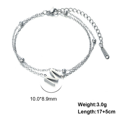 Simple Style Letter Stainless Steel Plating Bracelets