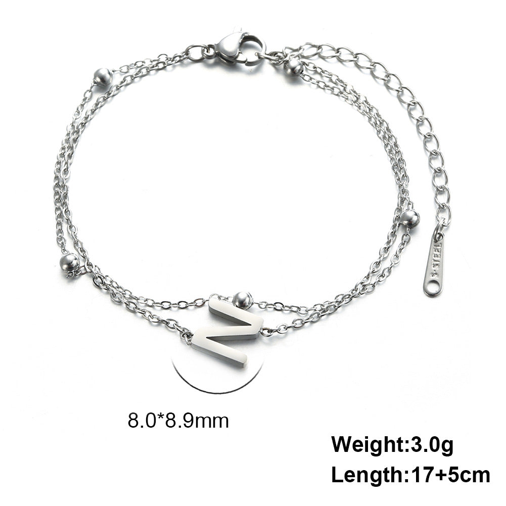 Simple Style Letter Stainless Steel Plating Bracelets