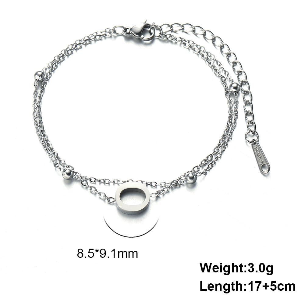 Simple Style Letter Stainless Steel Plating Bracelets