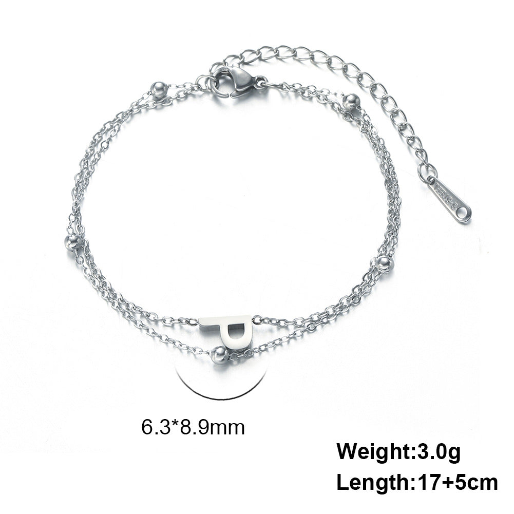 Simple Style Letter Stainless Steel Plating Bracelets