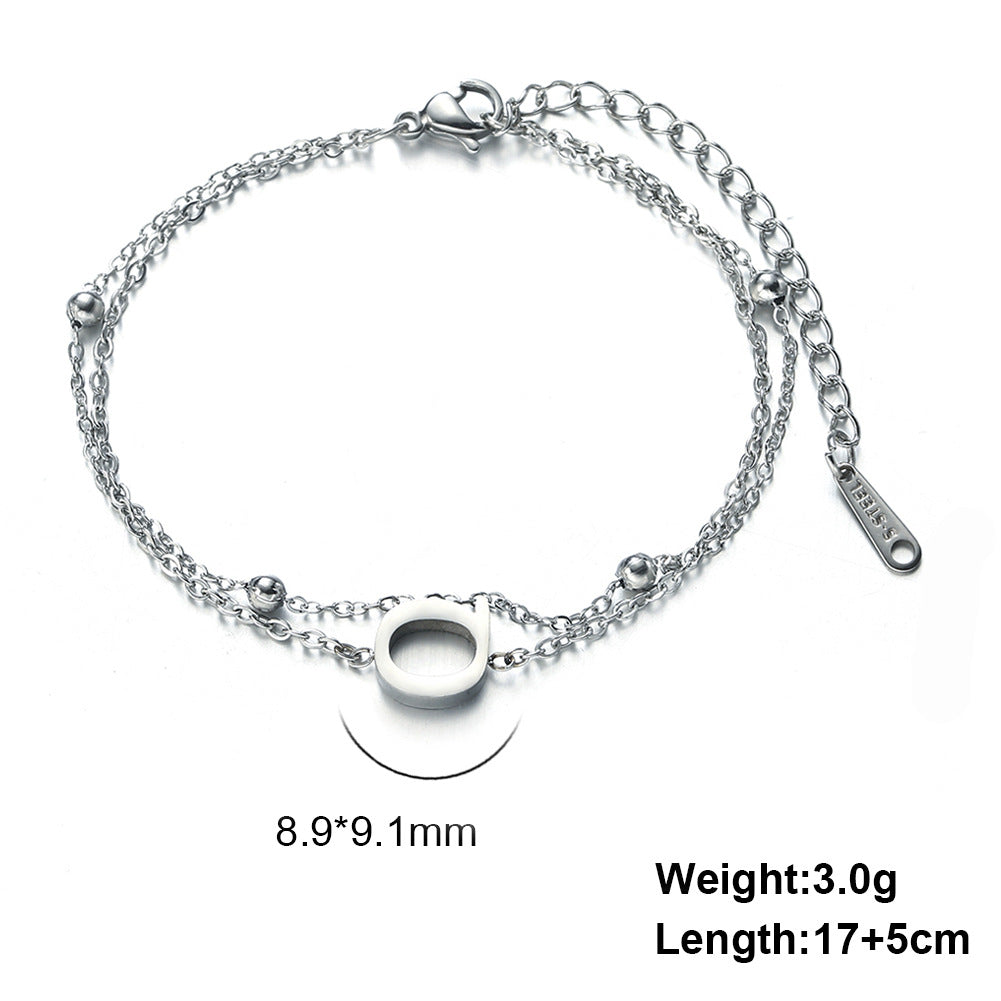 Simple Style Letter Stainless Steel Plating Bracelets