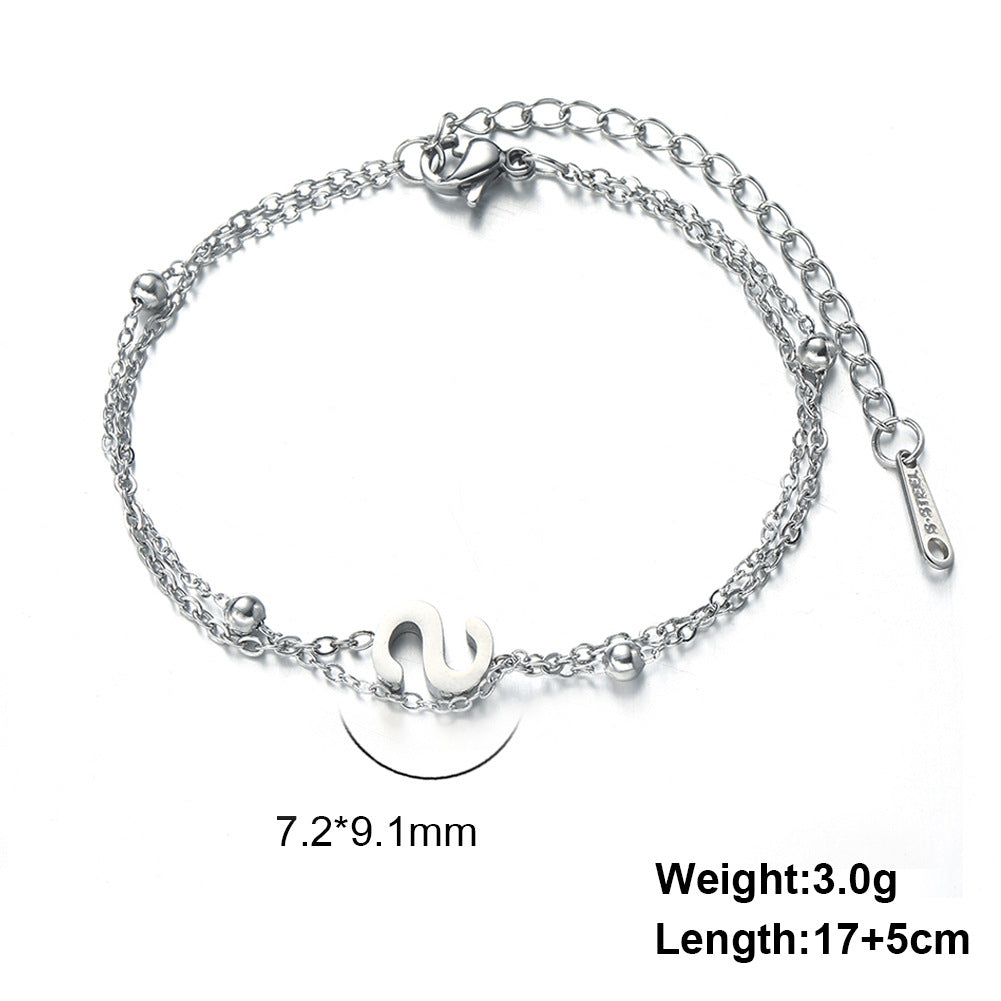 Simple Style Letter Stainless Steel Plating Bracelets