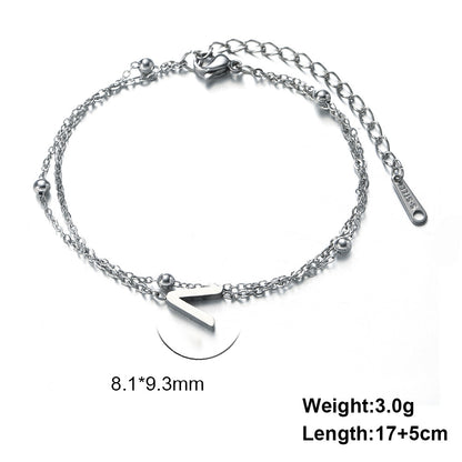 Simple Style Letter Stainless Steel Plating Bracelets