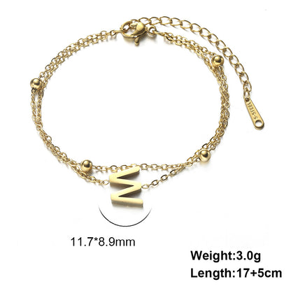 Simple Style Letter Stainless Steel Plating Bracelets