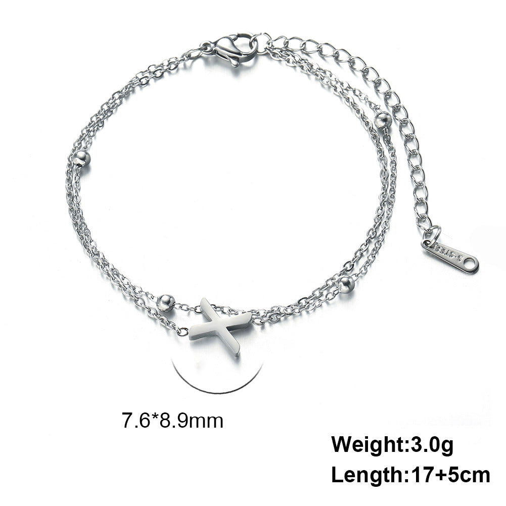 Simple Style Letter Stainless Steel Plating Bracelets