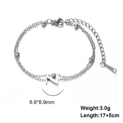 Simple Style Letter Stainless Steel Plating Bracelets