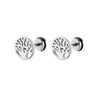 1 Pair Elegant Geometric Life Tree Plating Stainless Steel Ear Studs