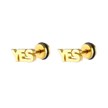 1 Piece Simple Style Geometric Letter Plating Stainless Steel Ear Studs