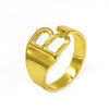 Vintage Style Geometric Letter Alloy Plating Unisex Open Rings