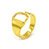 Vintage Style Geometric Letter Alloy Plating Unisex Open Rings