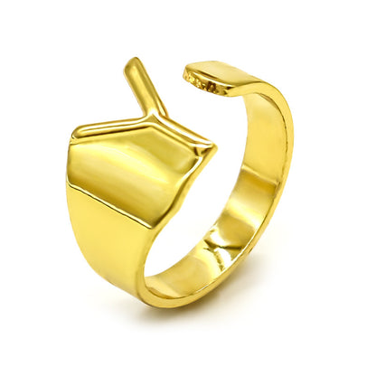 Vintage Style Geometric Letter Alloy Plating Unisex Open Rings