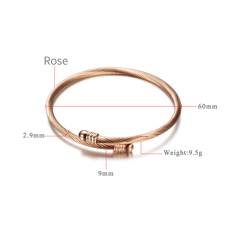 Simple Style Geometric Stainless Steel Plating Bangle