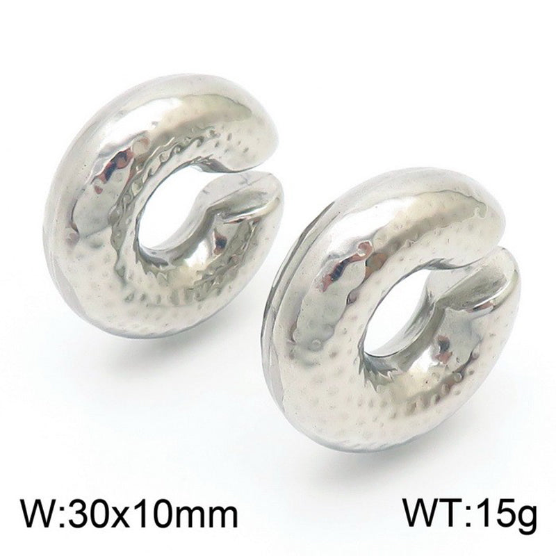 1 Pair Streetwear Solid Color Plating Stainless Steel Ear Cuffs