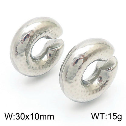 1 Pair Streetwear Solid Color Plating Stainless Steel Ear Cuffs